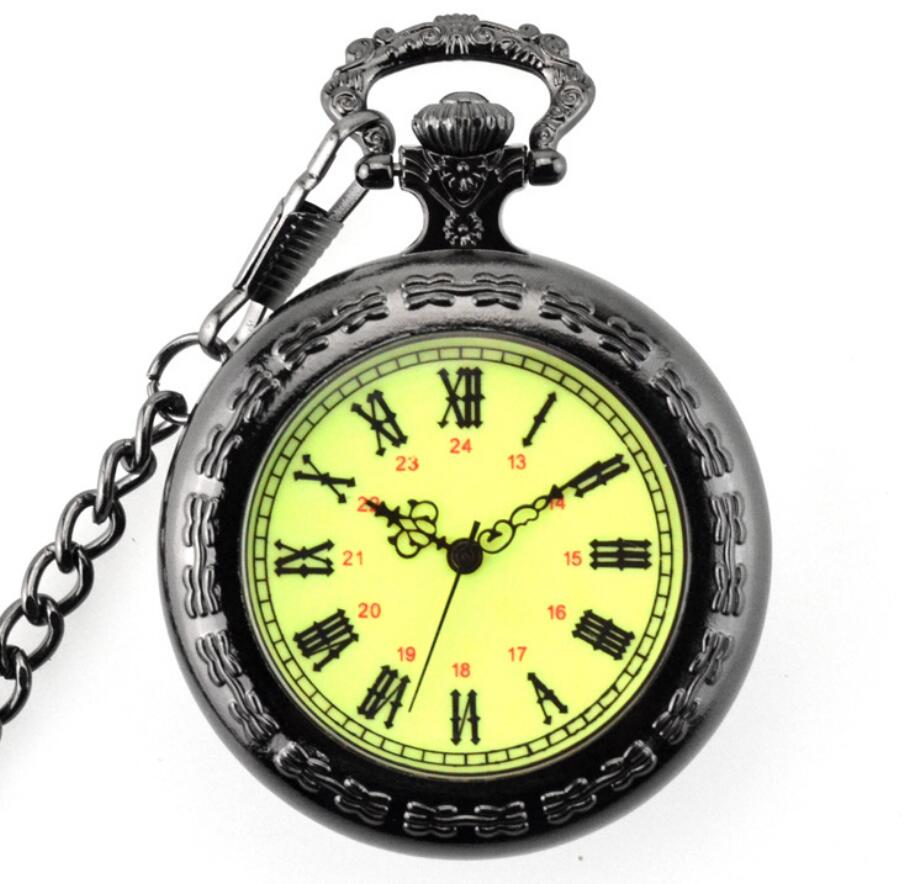 Gothic Big Roman Hollow Pocket Watch - Harajuku Style