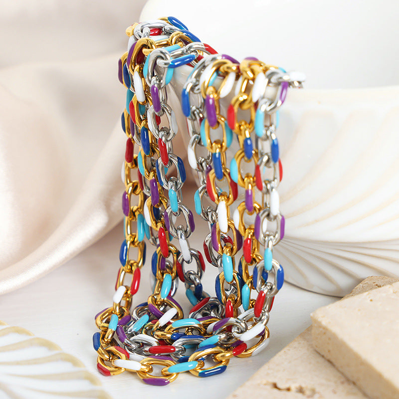 Niche Dripping Oil Necklace - Titanium Steel Jewelry