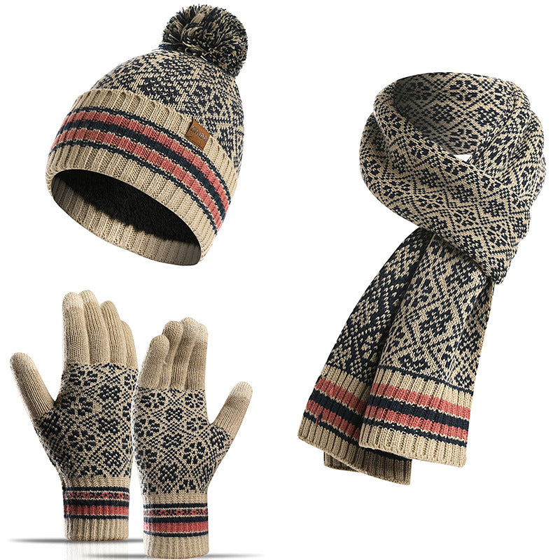 Harajuku Knitted Winter Scarf, Hat & Gloves Set