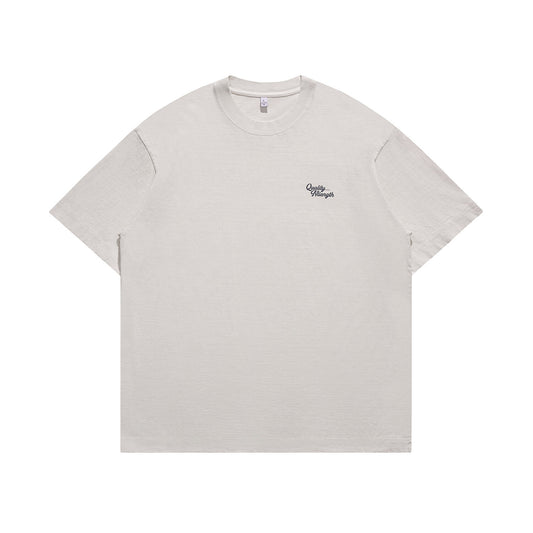 Washed Distressed Mottled Print Loose Casual Tee