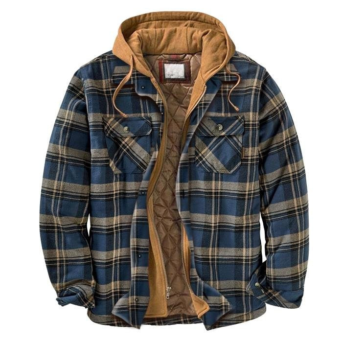 Men's Harajuku Plaid Jacket - Cotton 3D Printed Coat