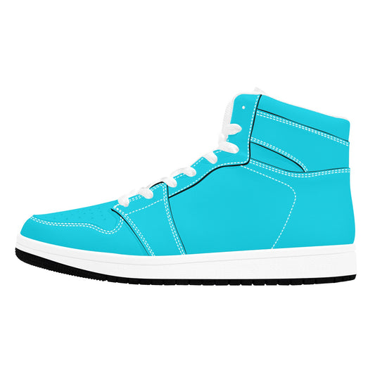 Highlighter Blue Men's High Top Sneakers