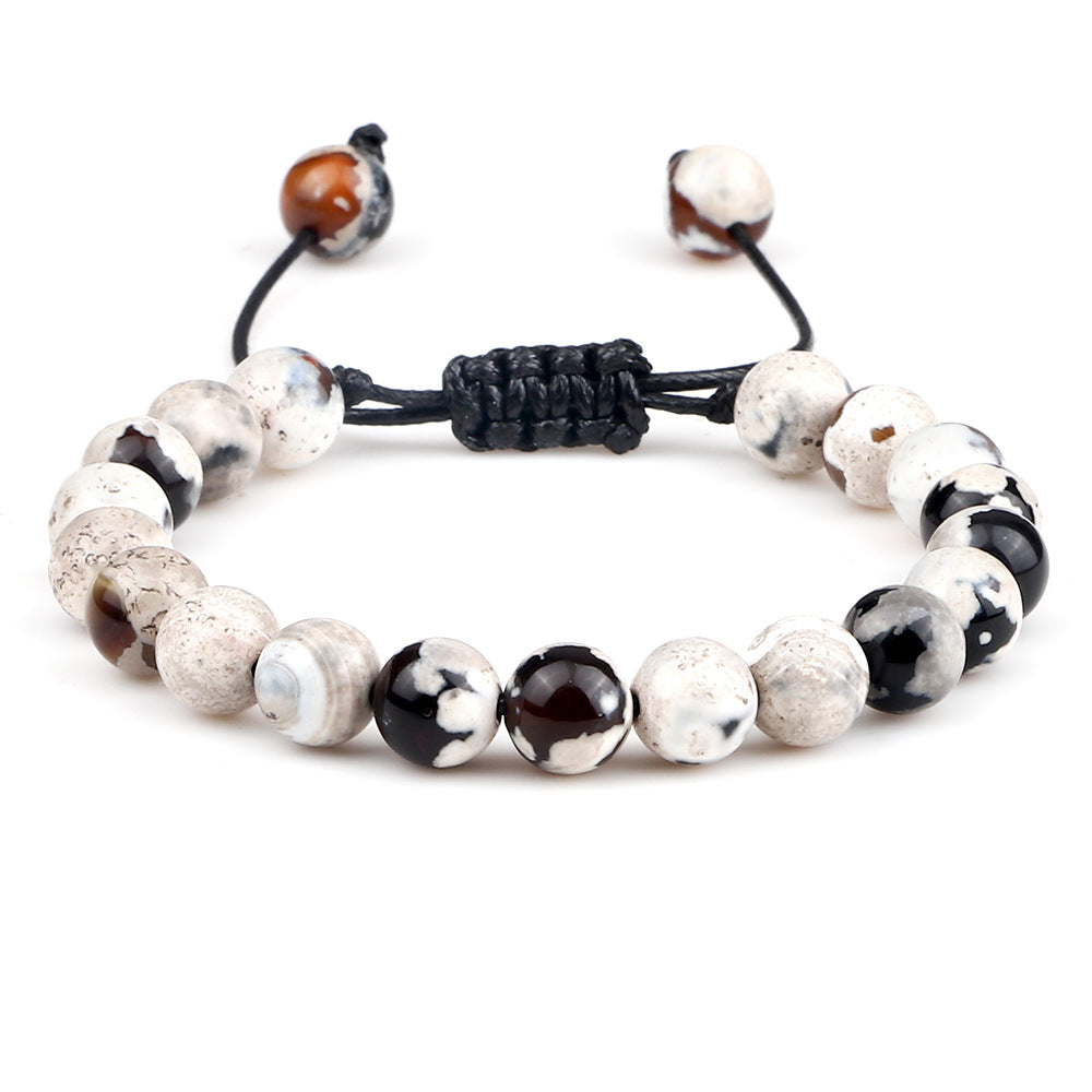 8mm Tiger Eye Stone Beads Bracelet - Adjustable & Braided