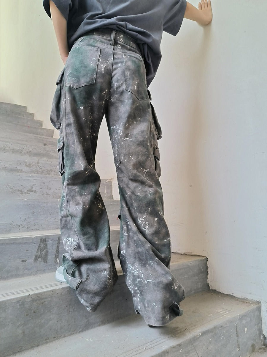 Harajuku Style High-Waisted Multi-Pocket Jeans