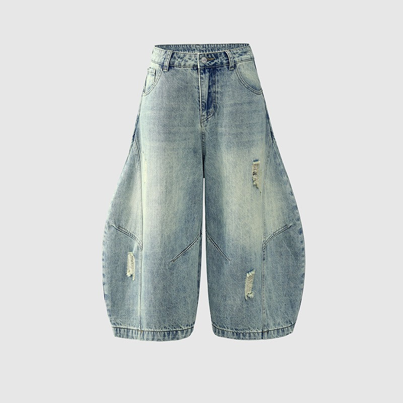 Vintage Blue Wide Leg Jeans - Harajuku Style