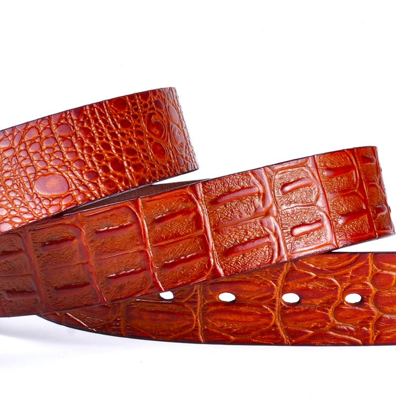 Men's Genuine Leather Crocodile Pattern Retro Belt