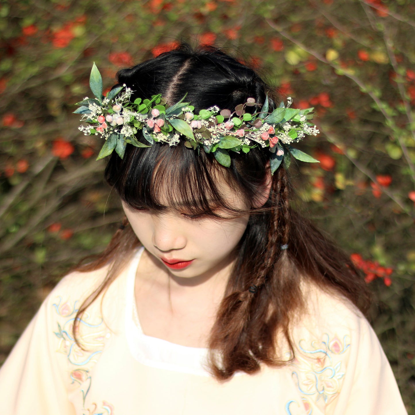 Fresh Green Leaf Flower Garland Headband