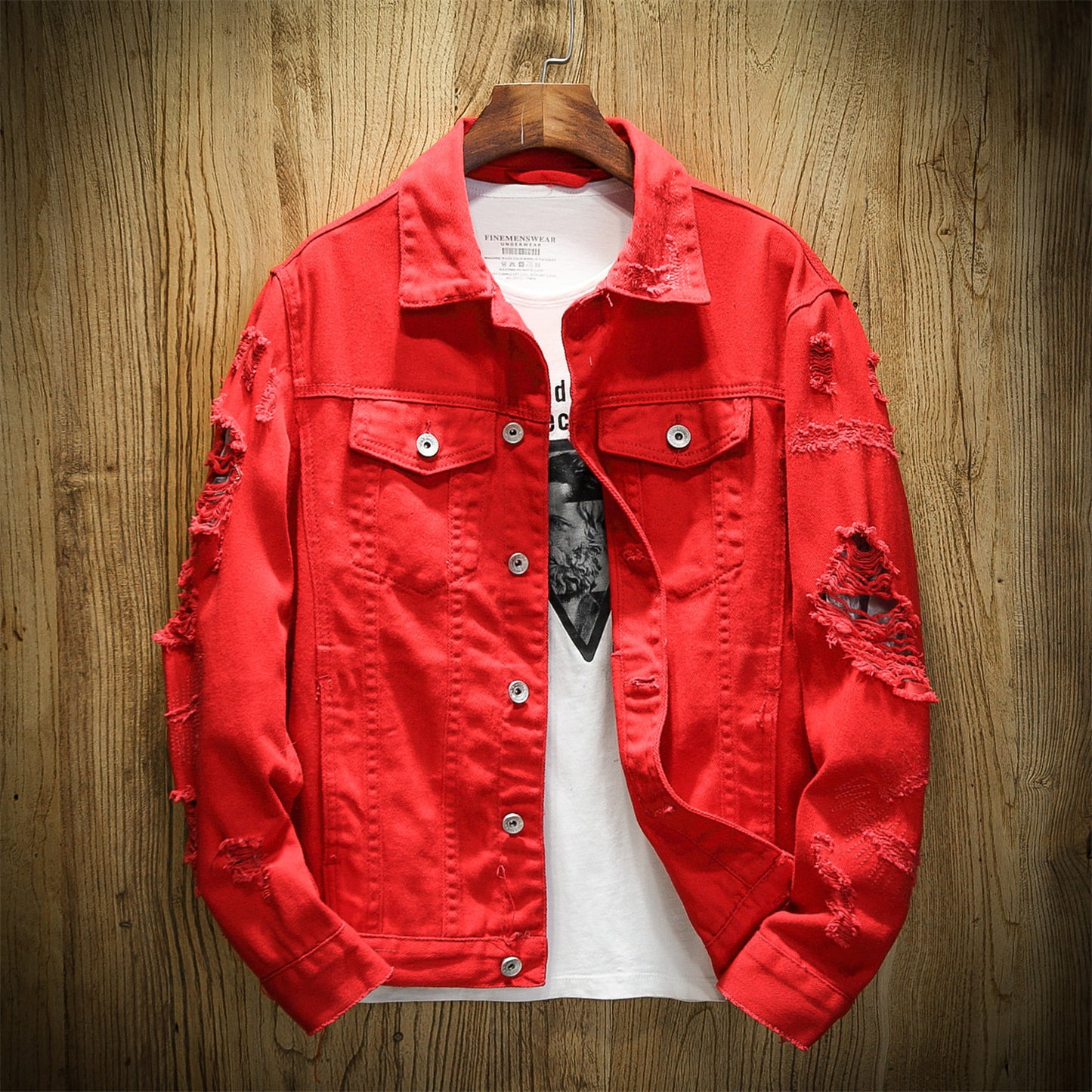 Harajuku Style Men's Denim Jacket - Casual Single Breasted Cardigan