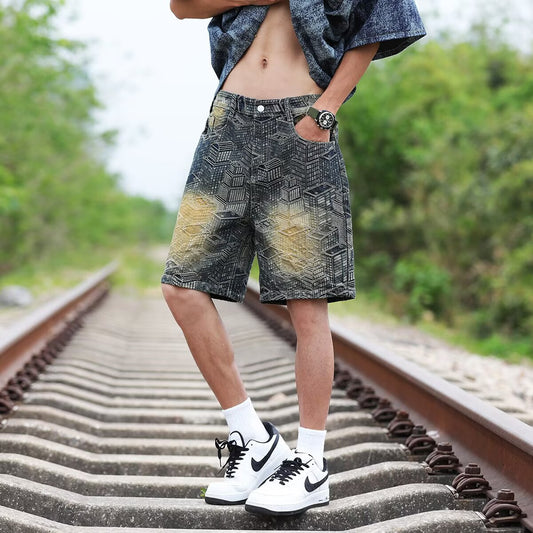 Vintage American Jacquard Summer Shorts