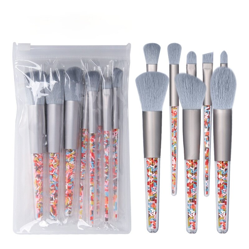Candy-Themed Mini Makeup Brush Set - 5/8 Pcs