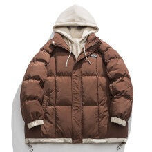 Harajuku Style Thickened Hooded Cotton Jacket for Men