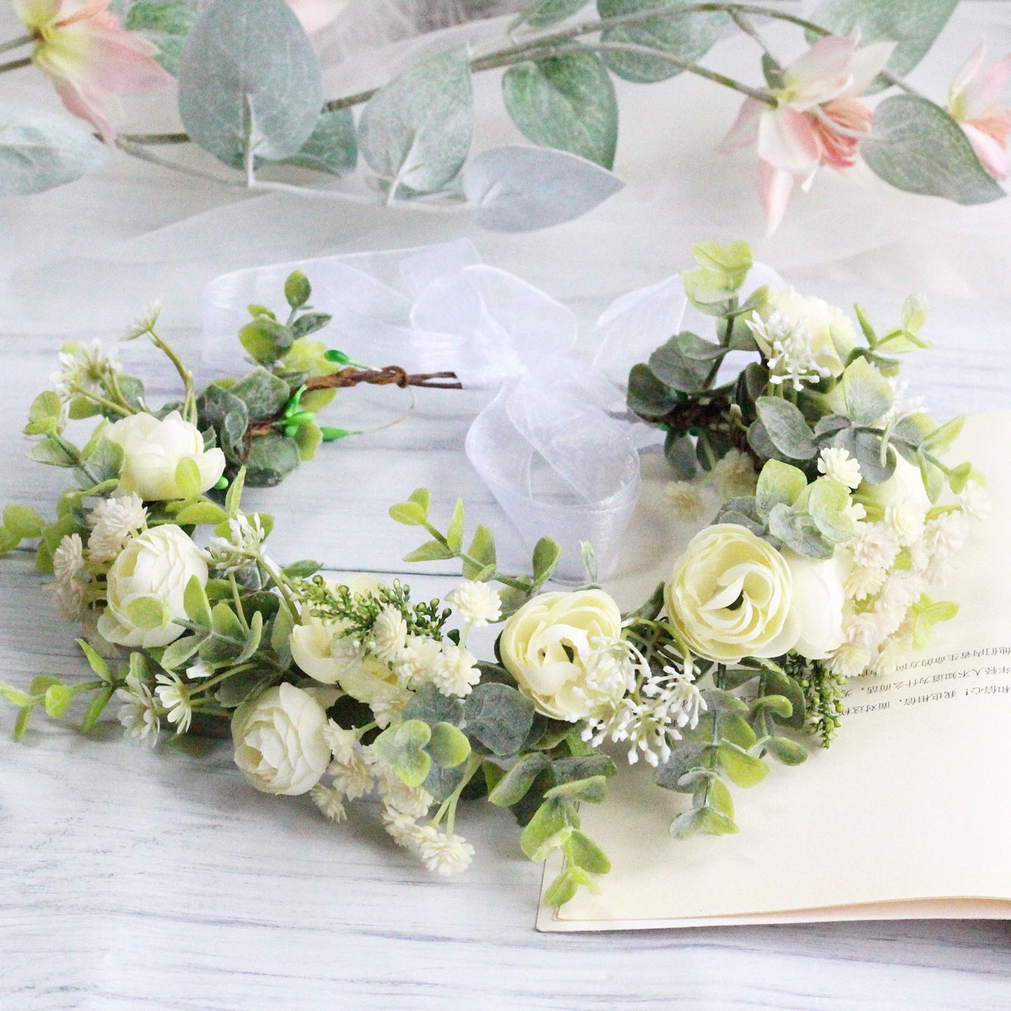 Forest Style Curled Edge Rose Headband