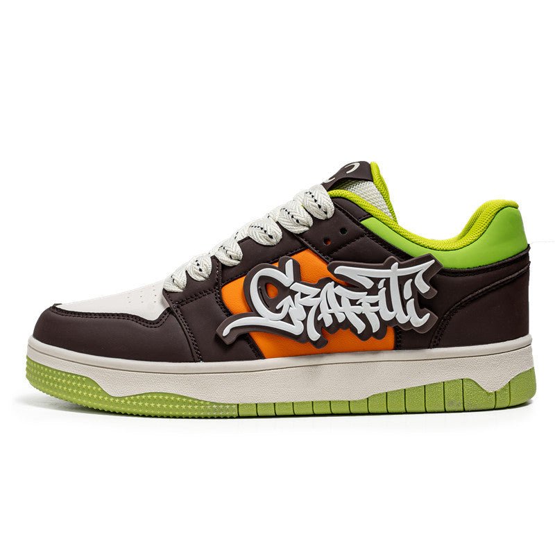 Harajuku Style Color Blocked Casual Board Shoes for Men