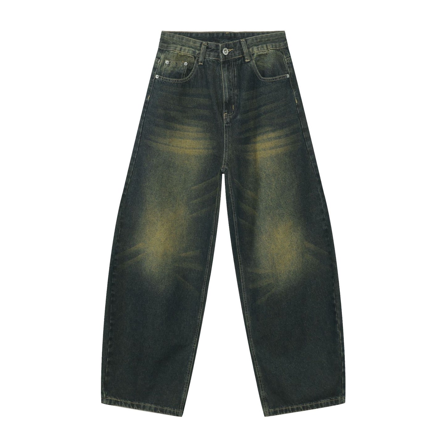 American Retro Flared Jeans - Unique Loose Fit Denim Trousers