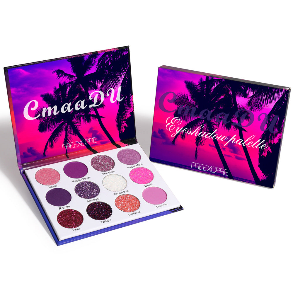 12 Color Shiny Eyeshadow Palette - Harajuku Style Makeup