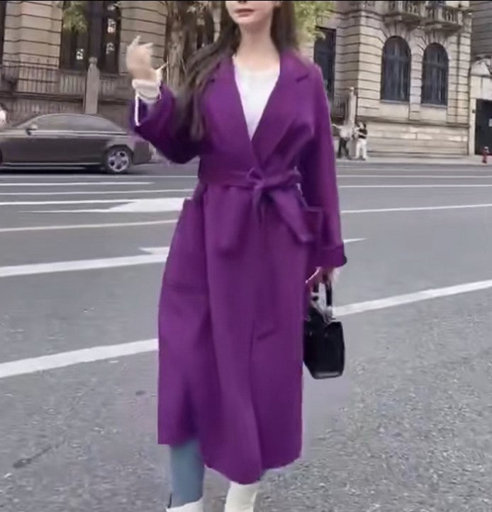 Harajuku Style Double-Sided Wool Coat for Women
