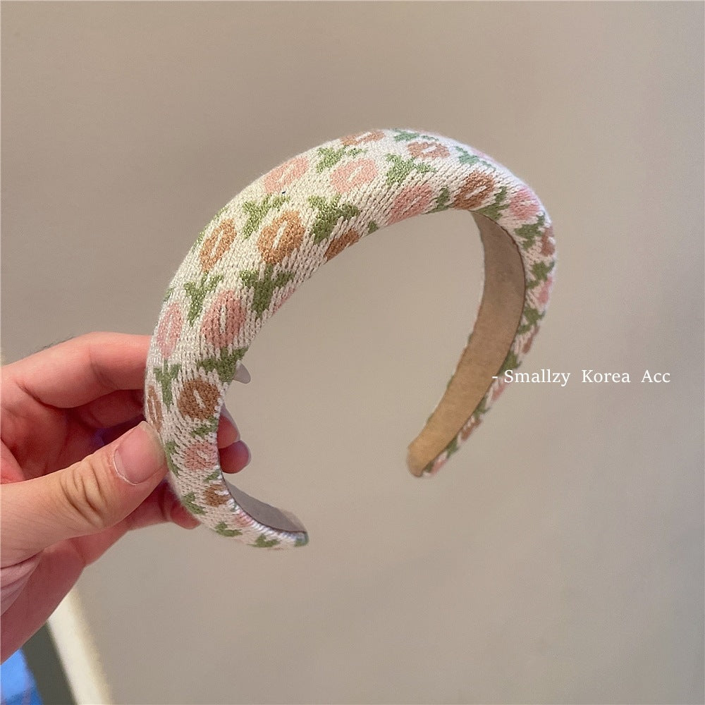 Retro Mohair Wide-Brimmed Headband
