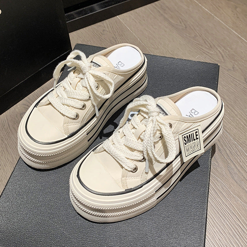 Harajuku-Inspired Baotou Half Slippers for Women