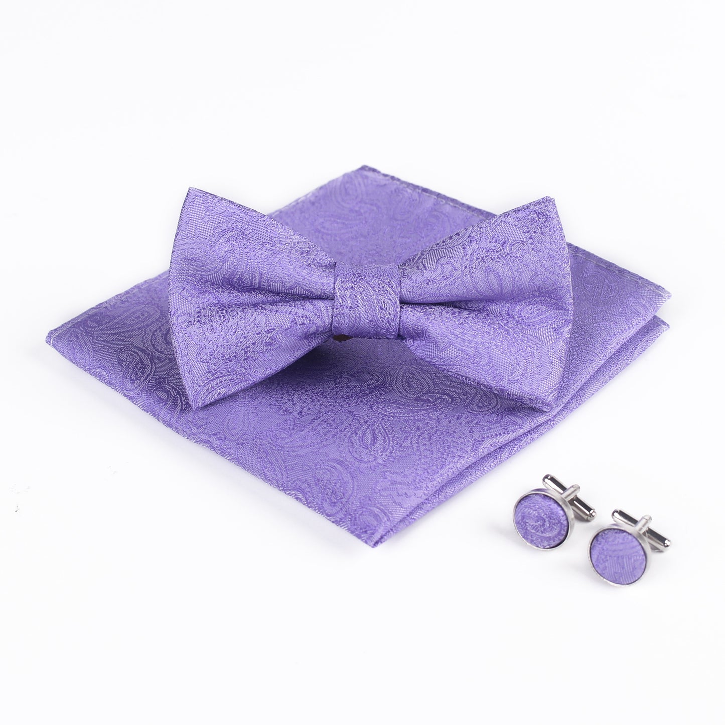 3 Piece Polyester Jacquard Matte Color Men's Party Accessory Set
