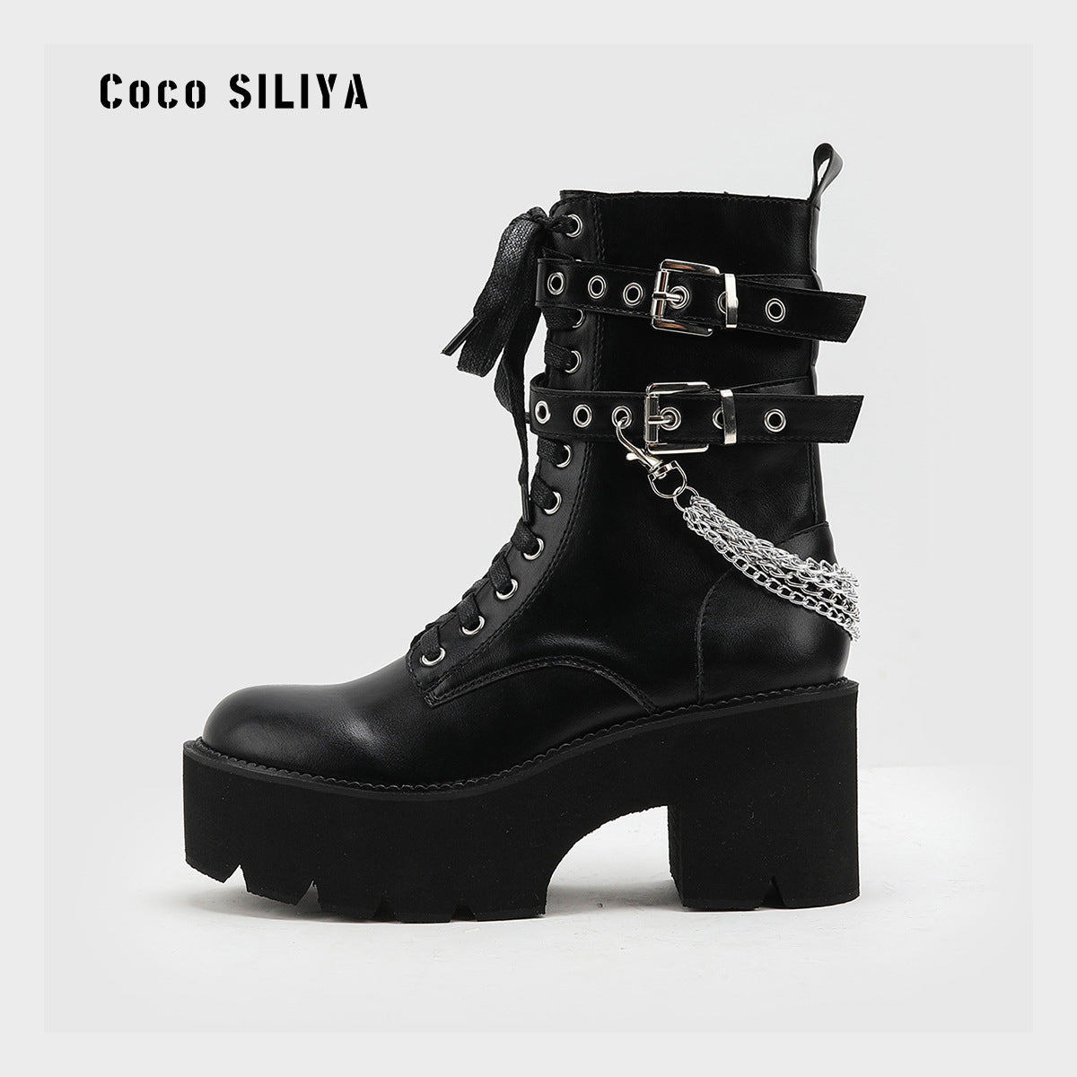 Harajuku Style Thick Heel Muffin Boots