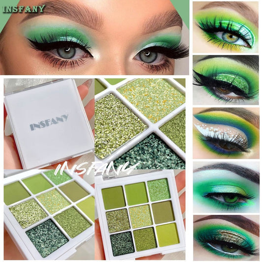 Avocado Jam Green Eye Shadow Palette - 9 Colors