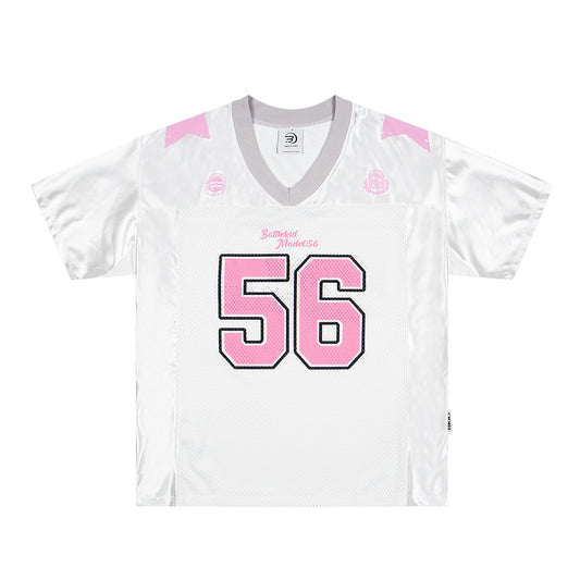 Color Block Splicing Mesh Loose Jersey T-Shirt