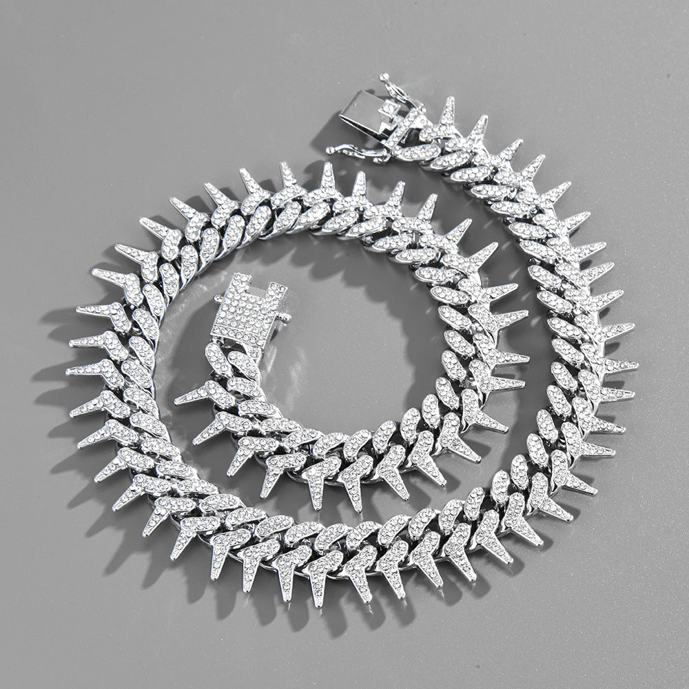 Men's Harajuku Thorns Cuban Necklace - Hip Hop Spike Chain