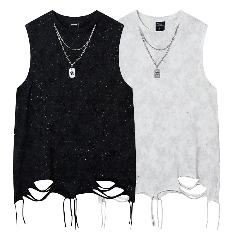 Design Starry Vest Men's Summer Hip Hop Streetwear
