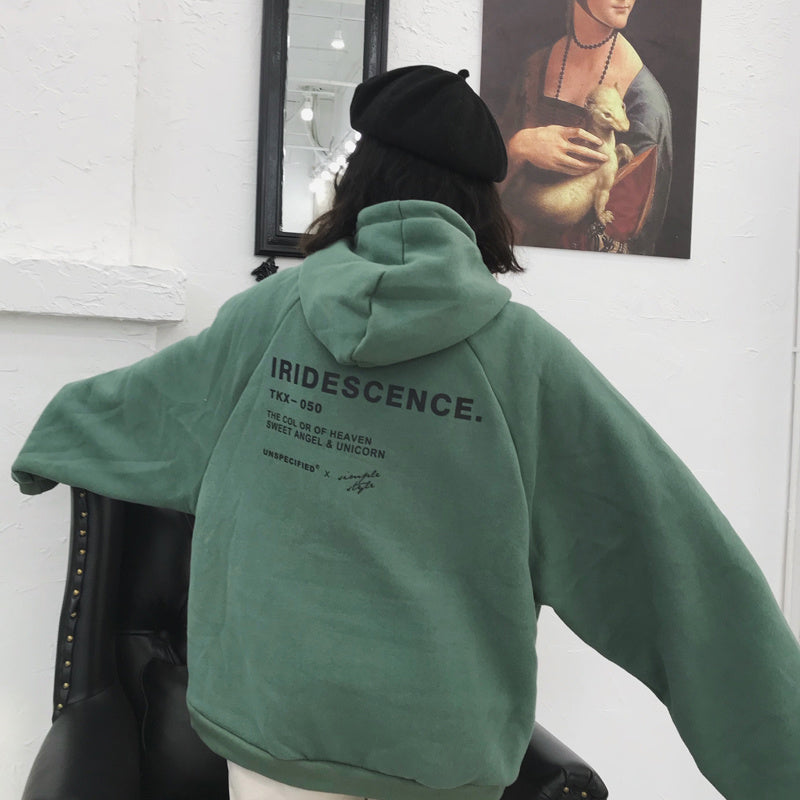 Thick Velvet Hoodies for Women - Trendy Harajuku Style