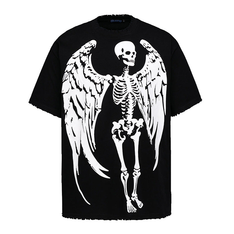 Harajuku Style Cartoon Skull Demon Cotton Tee