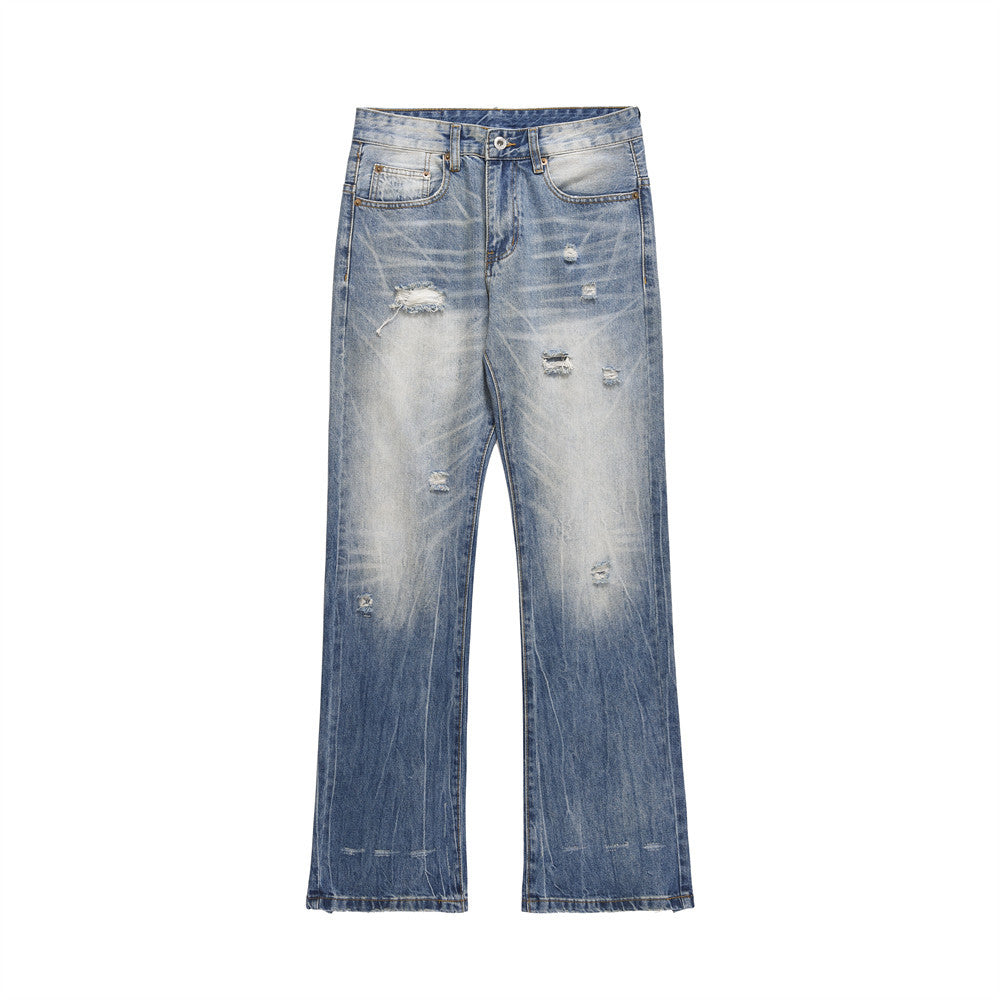 Harajuku Style Gradient Distressed Denim Pants