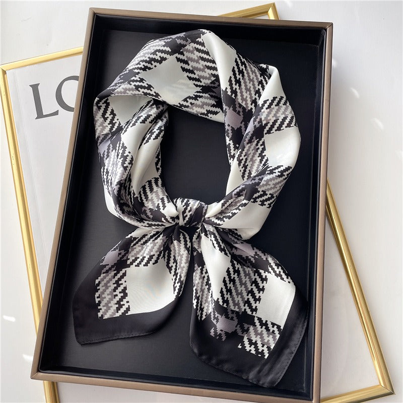 Harajuku Style Checkered Square Scarf