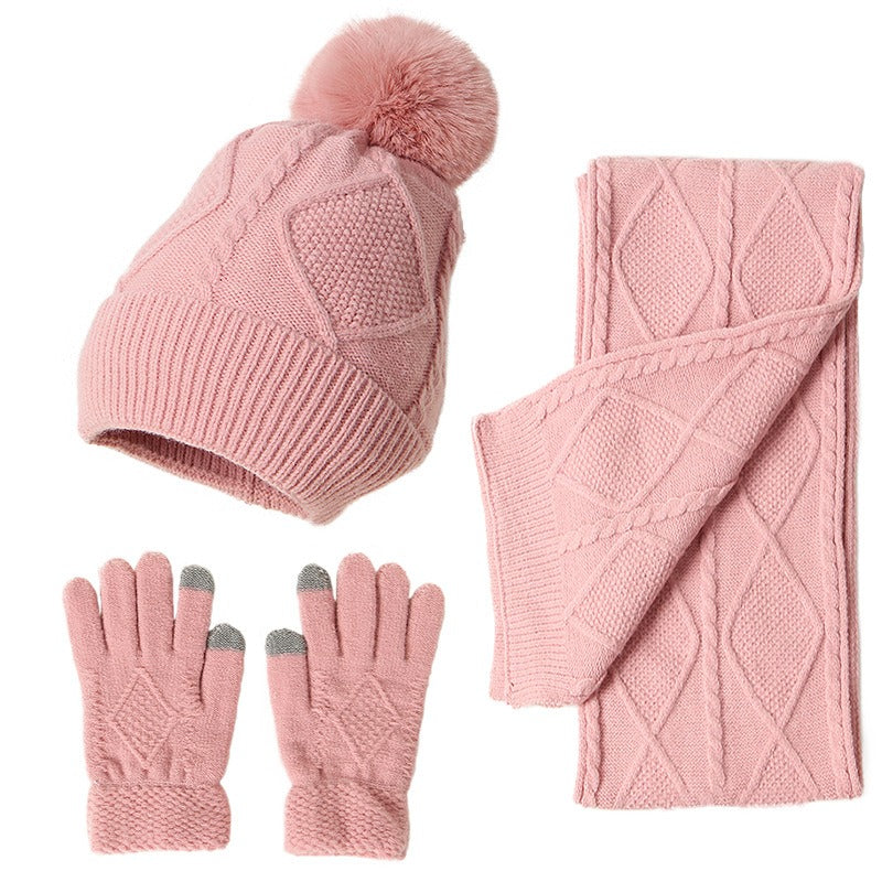 Woolen Hat, Scarf & Glove Set - Harajuku Winter Style