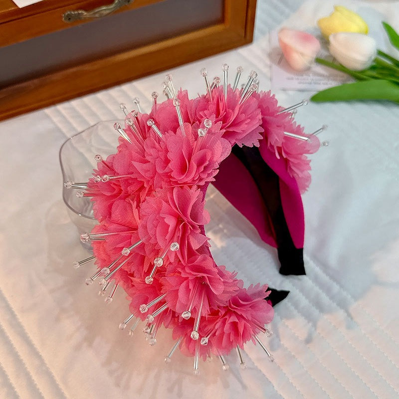 Fashionable Wide Edge Fabric Crystal Headband