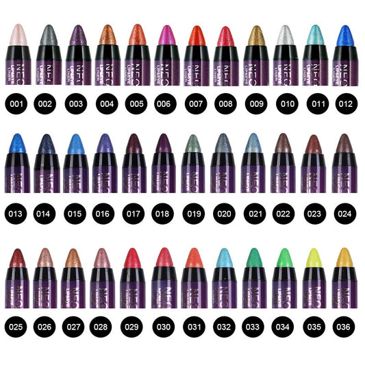 36 Color Eye Shadow & Lip Pencil 2-in-1 Stick