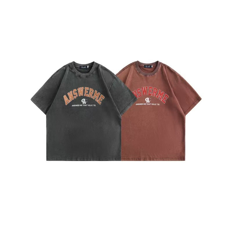Harajuku Style Loose Fit Short Sleeved T-Shirt for Men