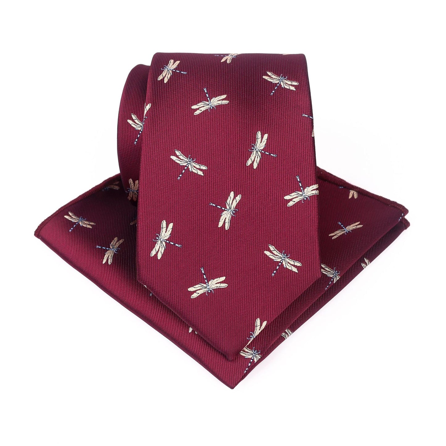 Men's Pineapple Dragonfly Pattern Jacquard Tie