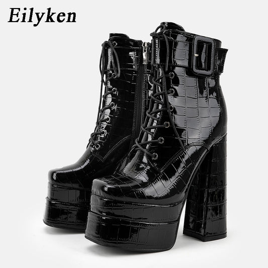 Harajuku Style Super High Heel Square Head Women's Boots