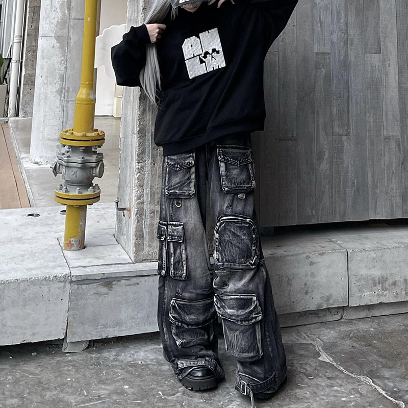 Retro Multi Pocket Workwear Jeans