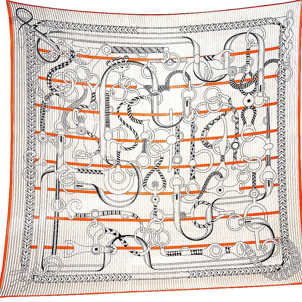 Versatile Carriage Chain Printed Square Scarf