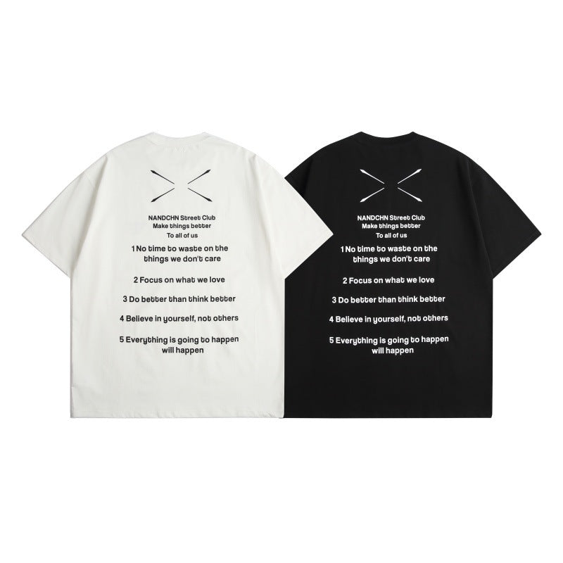 Harajuku Style Loose Fit Letter Print T-Shirt