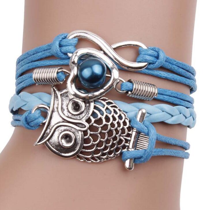 Infinity Owl Pearl Friendship Bracelet - Multilayer Charm
