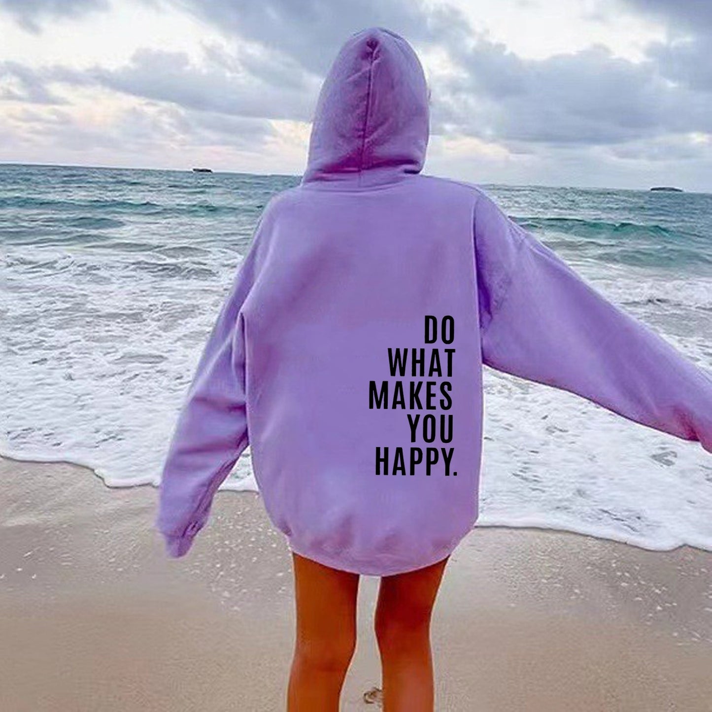 Do What Makes You Happy Dropped Shoulder Hoodie