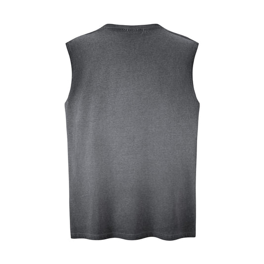 Beach Skeleton Printed Tank Top — Harajuku Style Loose Cotton Blend Tank (Purple, Grey)