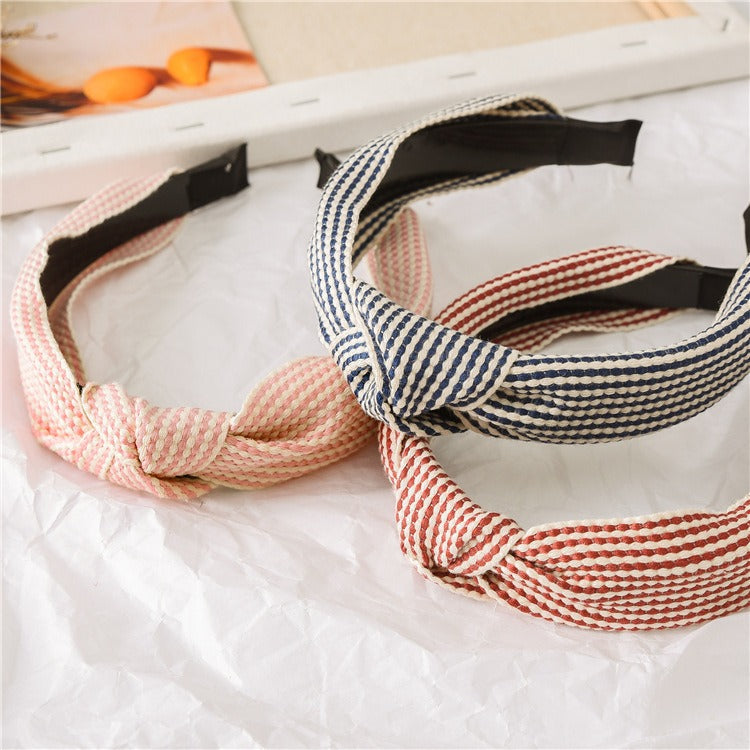 Korean New Simple Cross Grid Hair Hoop