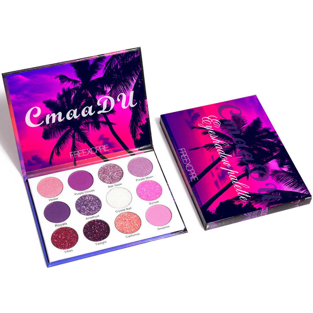 12 Color Shiny Eyeshadow Palette - Harajuku Style Makeup