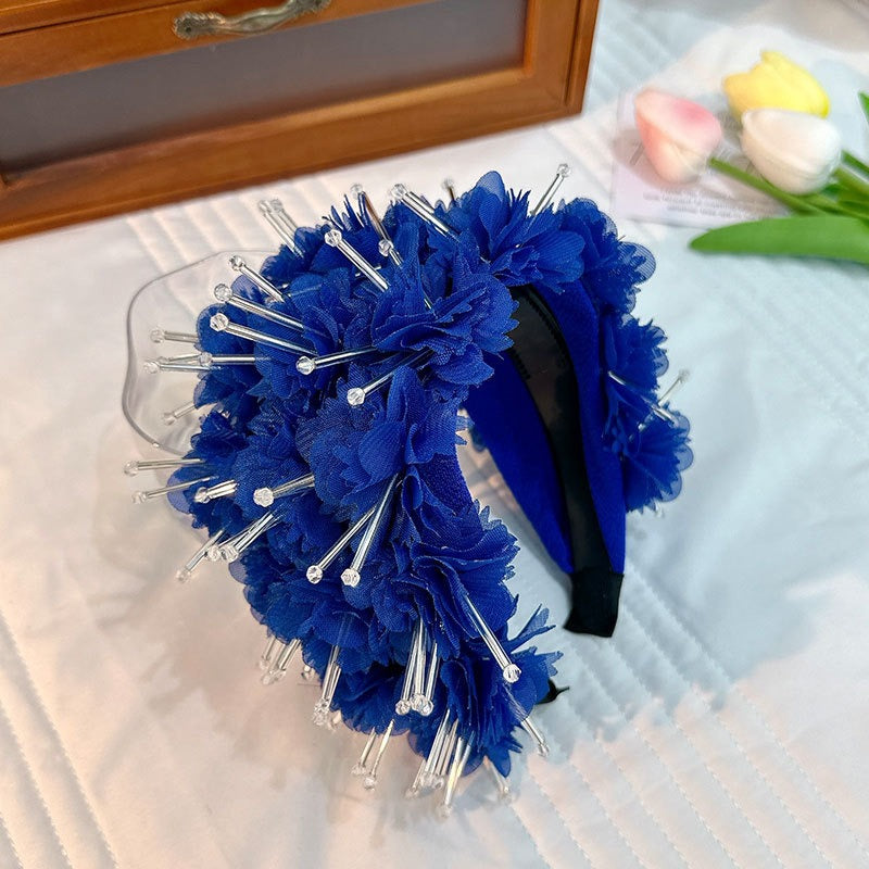 Fashionable Wide Edge Fabric Crystal Headband