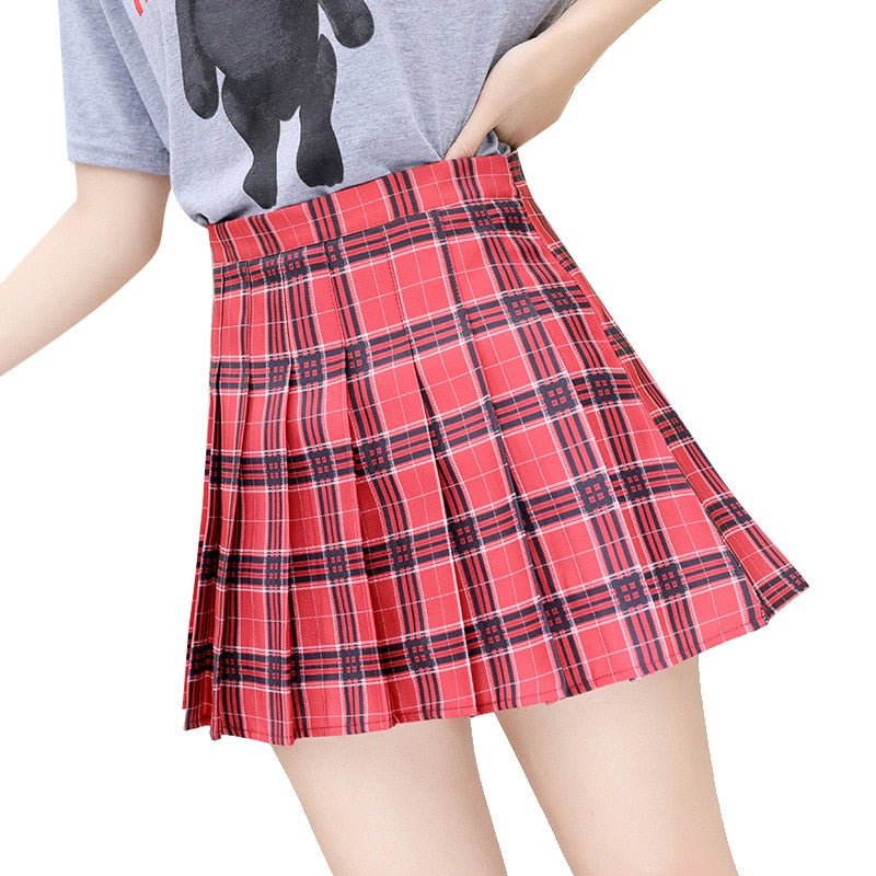 Harajuku Style High Waist Pleated Mini Skirt for Women