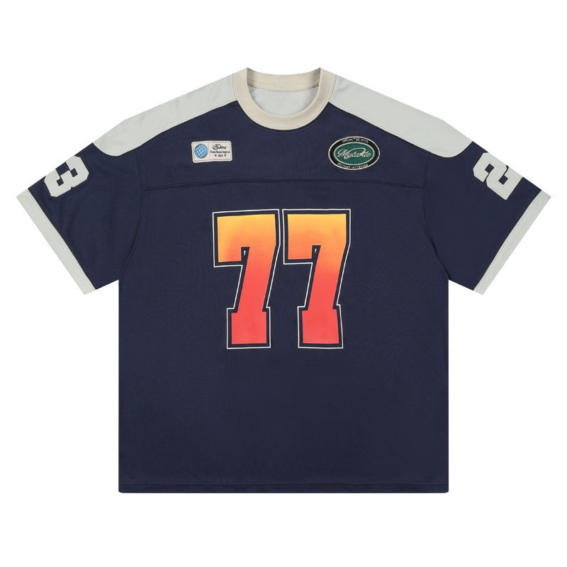 Playful Color-Contrasting Short Sleeve T-Shirt