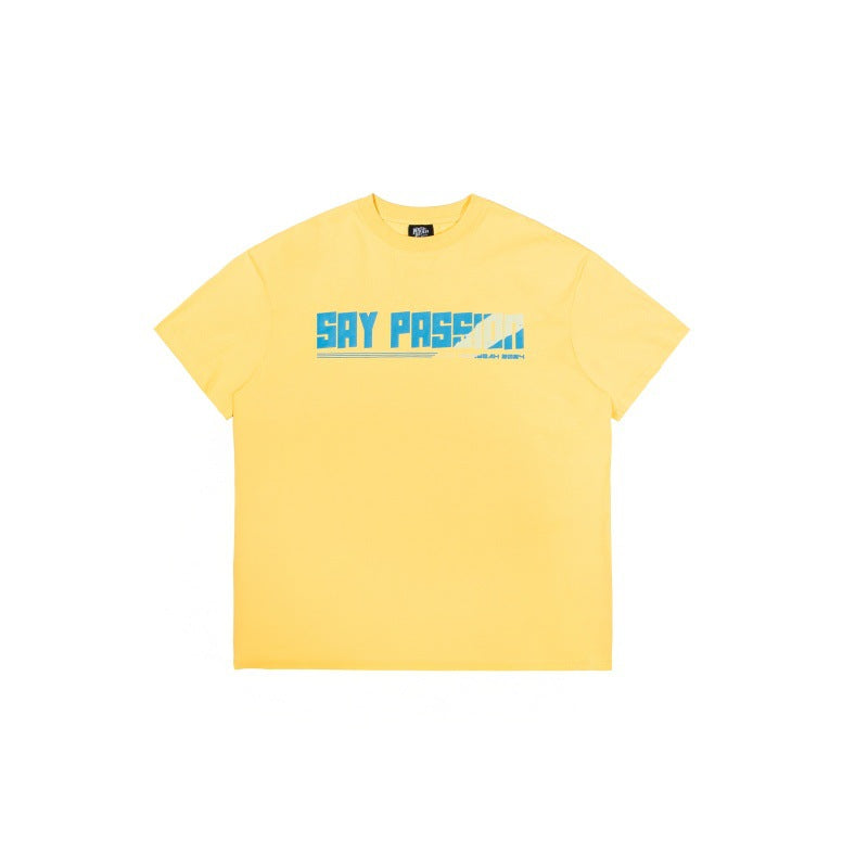 Playful Letter Printing Loose Fit Short Sleeve Tee